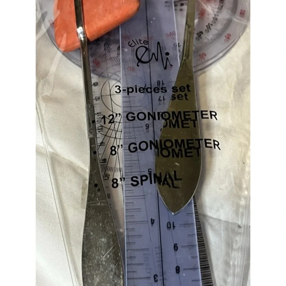 Goniometer Set 3 Pieces of 8/8/12 Inch Occupational Physical‎ Therapy Protractor
